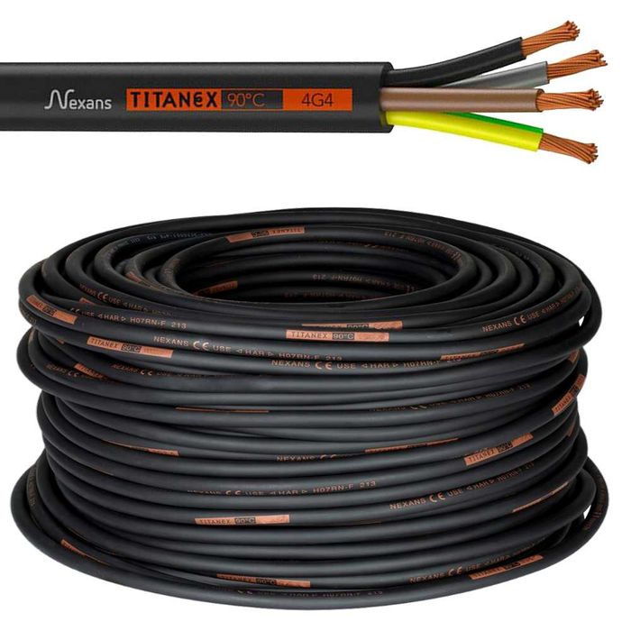 TITANEX H07RN-F 4G4 Kabel zasilający 4x4,0mm² (czarny)50m