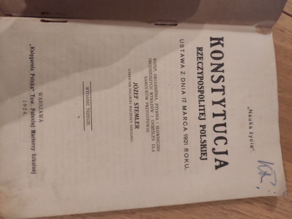 Konstytucja polski z roku 1924 Józef stemler zabytek vintage