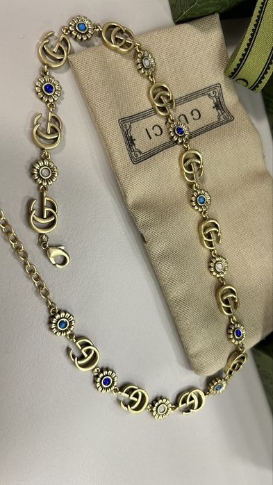 Piekny choker naszyjnik Gucci kwiatki bransoletka