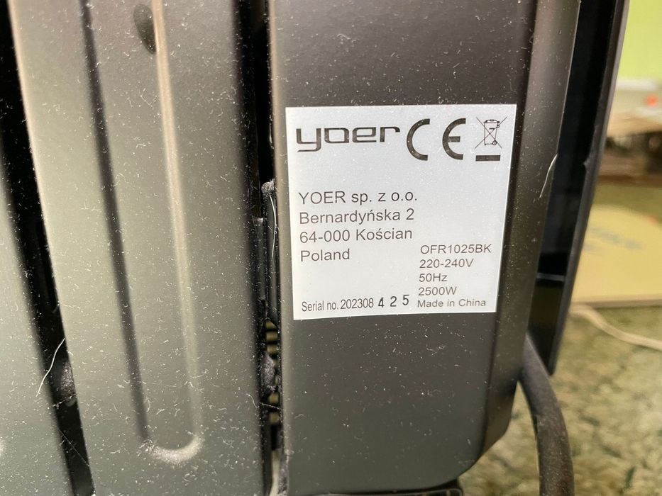 Grzejnik Olejowy Yoer Inferno czarny 2500W