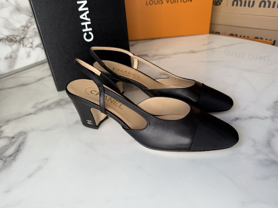 Czółenka Chanel Slingback leather