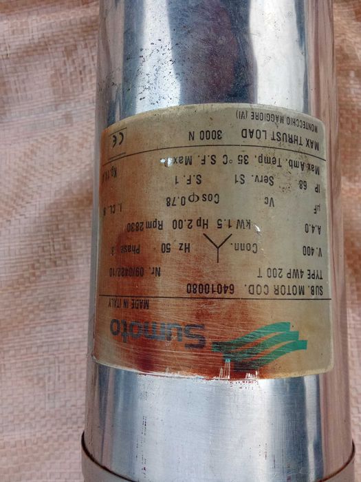 Bomba Sumoto, submersível trifásica e quadro de sondas