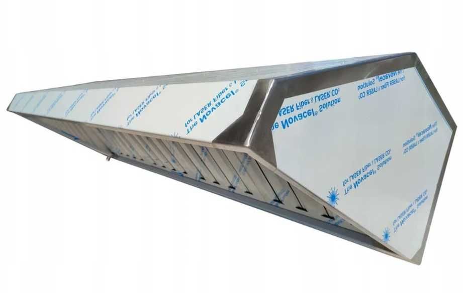 Okap gastronomiczny przyścienny 350x70x40 skośny w dół z Filtrami