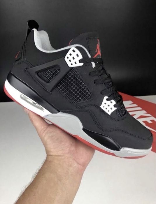 Nike Retro Jordan 4 black red cat кроссовки осенние найк джордан