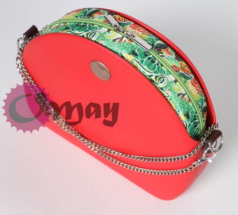 Limonkowy organizer OBAG MOON LIGHT kwiaty 2 kieszenie wkład OMAY