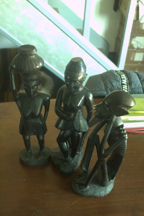 Estátuas Originais Maconde Moçambicanas em Mpingo(pau-preto) - 1960