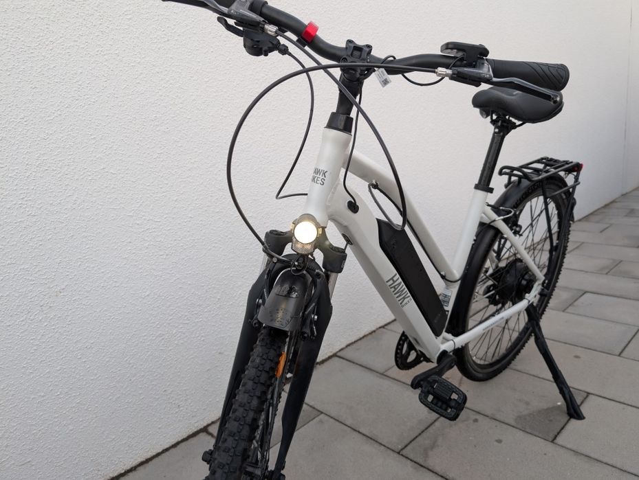 Rower Elektryczny Hawk e-Trekking Bafang Damka Biały rozmiar S mały Pr