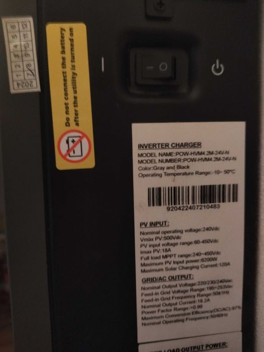 Комплект резервного живлення PowMr 24V 4.2кВт + Батарея LiFePO4 24V 140Ah