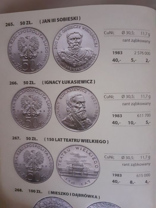 Zestaw monet 50 zł komplet 11 szt. Mennicze  PRL