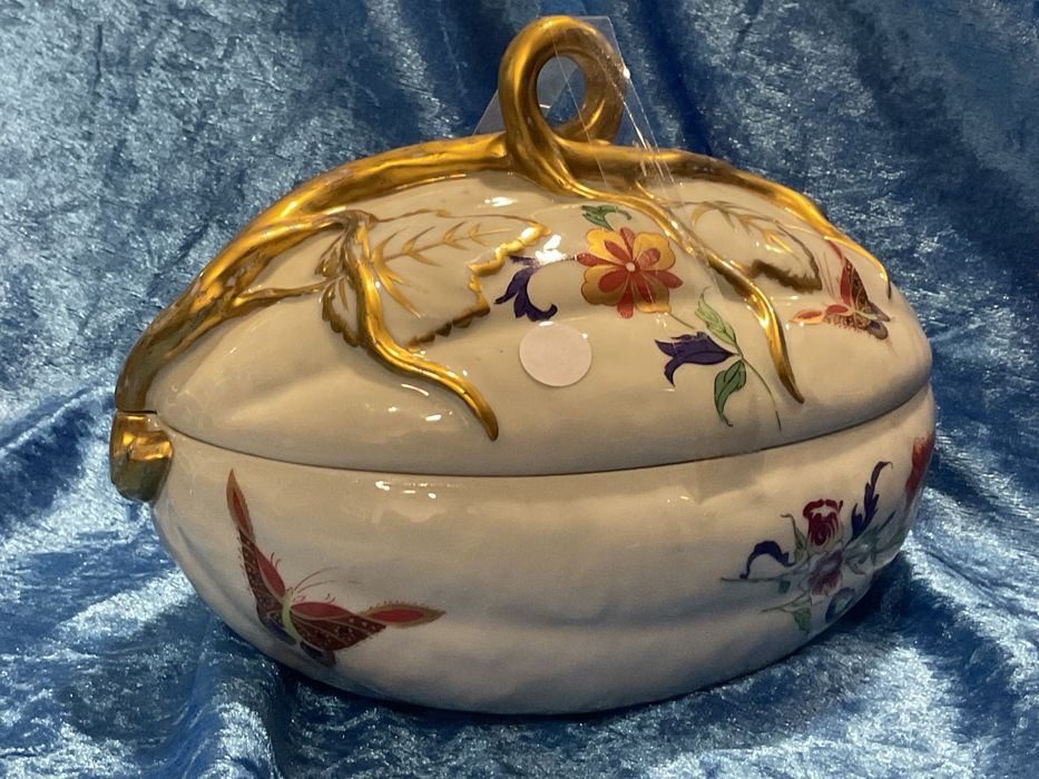 Caixa melão vintage vista alegre pintura manual com 18 cm