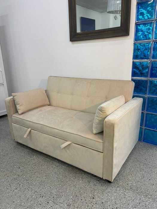 Sofá cama bege + entrega gratis - paga quando recebe