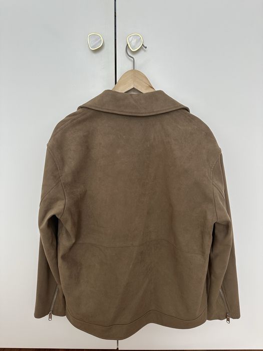 Biker jacket com efeito de camurça bege ZARA