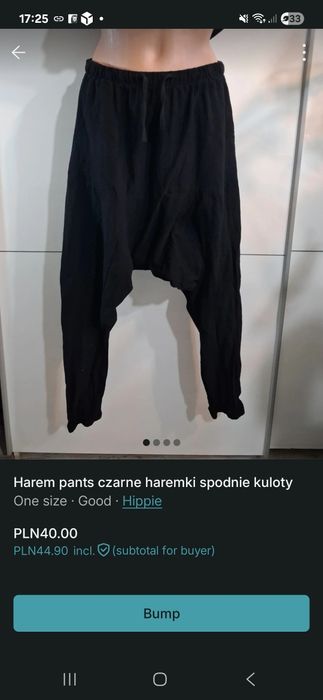 Harem pants czarne haremki spodnie kuloty