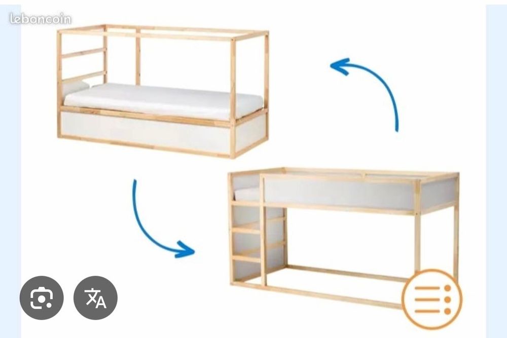 Cama IKEA reversível Kura + colchão