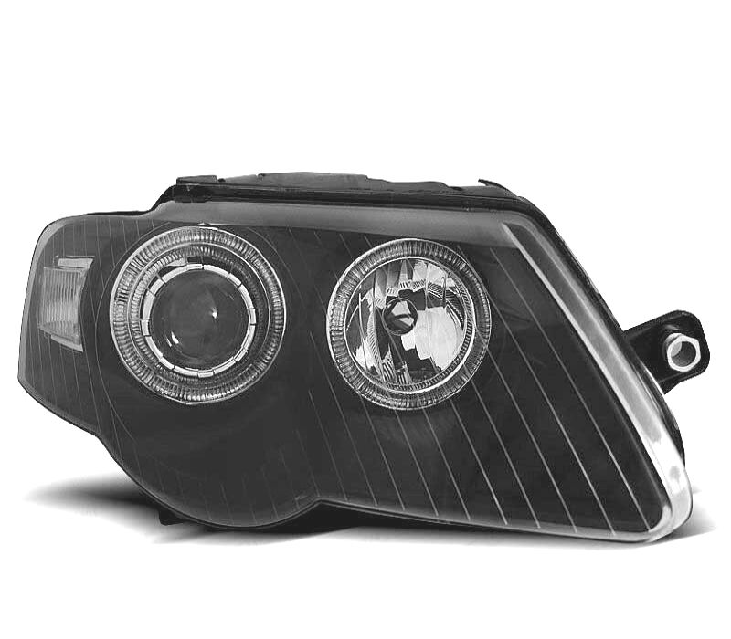 FARÓIS VOLKSWAGEN VW PASSAT 3C 05-10 ANGEL EYES FUNDO NEGRO