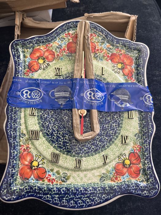 Piekny unikatowy zegar boleslawiec