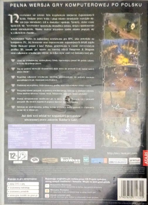 Neverwinter Nights gra pc polska wersja pudełkowa