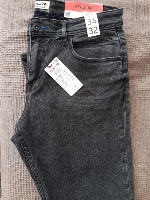 Nowe spodnie jeans cropp rozmiar 34/32  szare