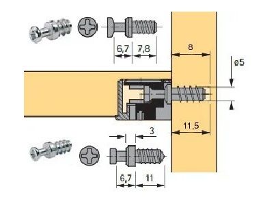 Кондуктор меблевий під стяжку Рафікс / Rafix 20мм.