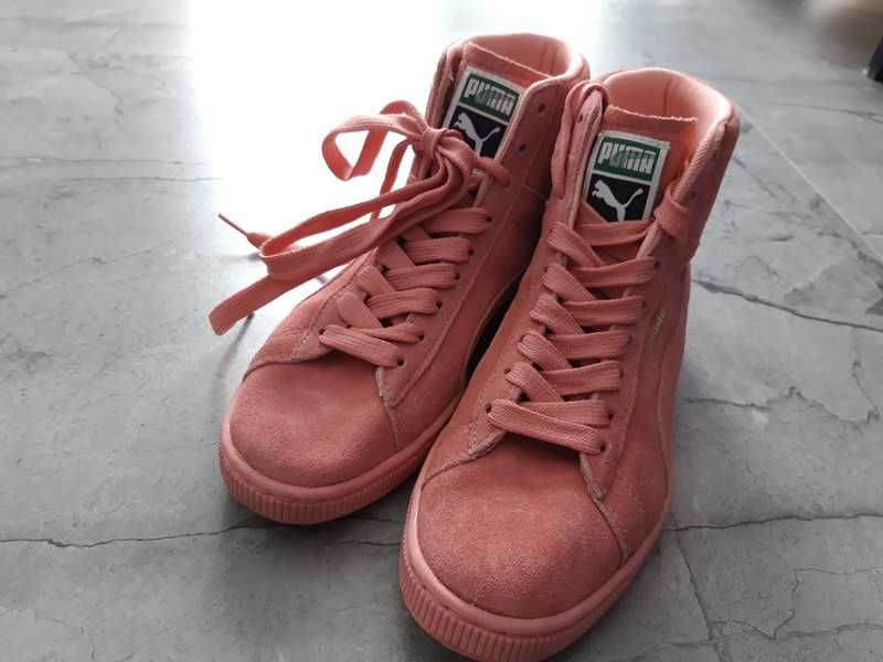 Różowe zamszowe trampki PUMA 37.5