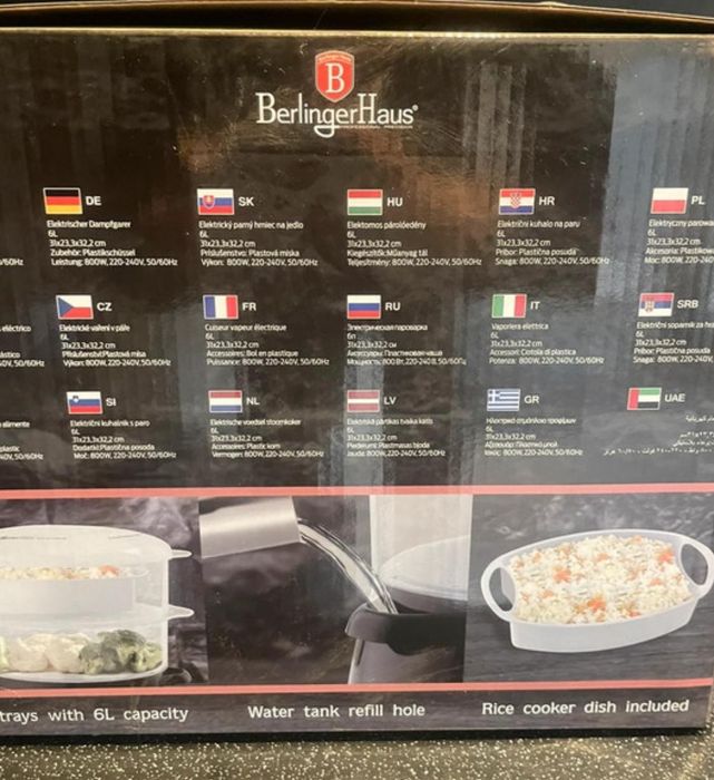 Nowy parowar BerlingerHaus BH-9378 6L 800W