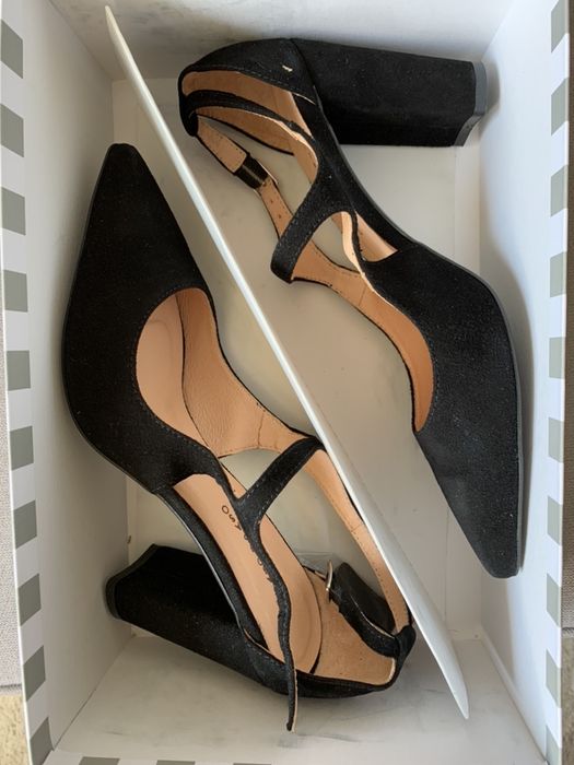 Buty czółenka czarne skórzane basic paso a paso