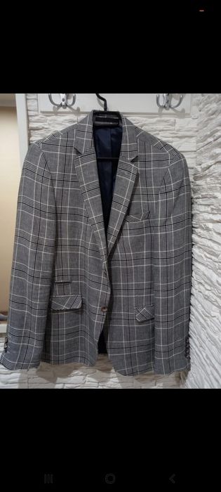 Marynarka meska krata szara