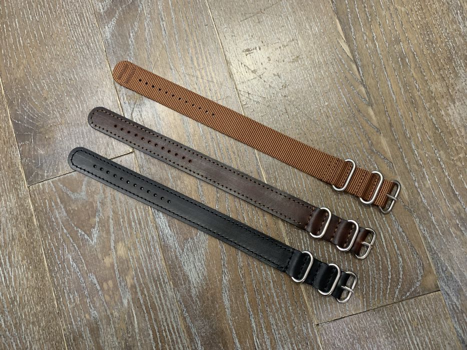 Тонкий ремешок Nato, Zulu ручной работы из натуральной кожи