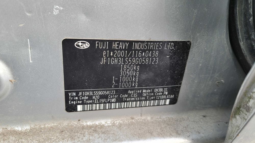 Subaru Impreza GH 07-11, Automat 1,6 KOD KOLORU C3S
