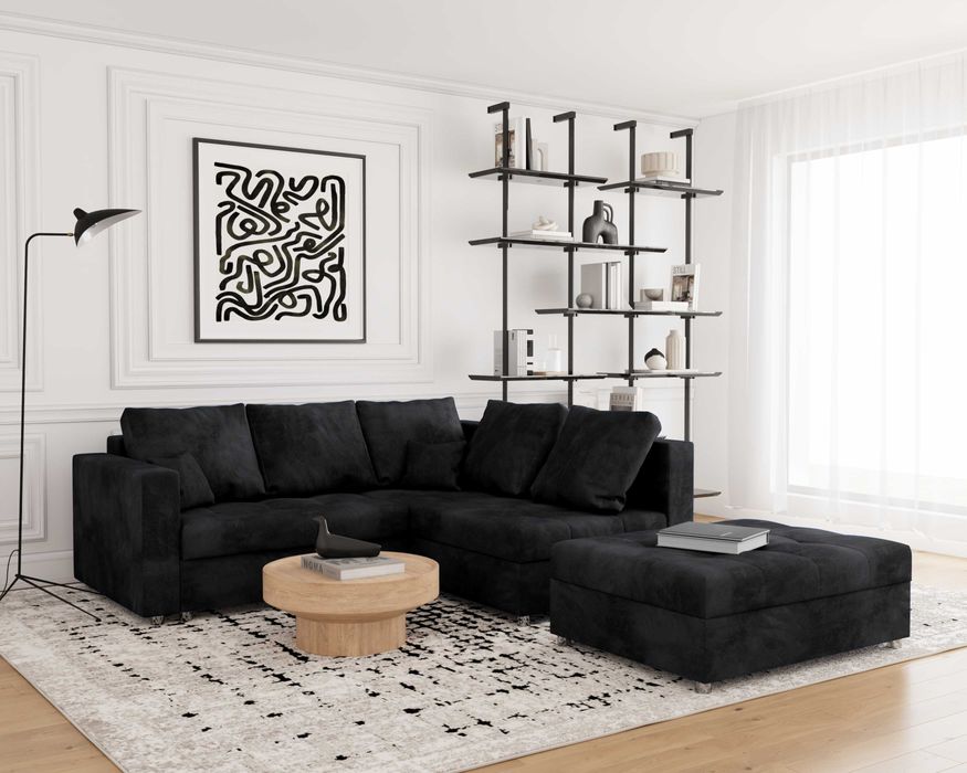 NAROŻNIK MINI PRINCE+duża pufa ,Rozkładany +pojemnik ,PRÓBNIKI GRATIS!