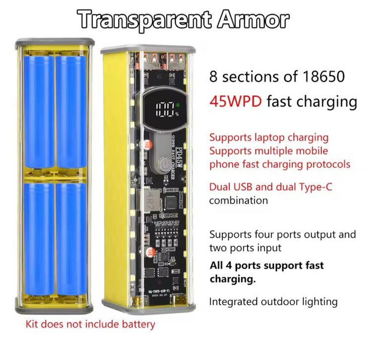 Павербанк Корпус 100 Ват Powerbank DIY 4 21700 18650 Li-Ion АКБ АКЦІЯ!