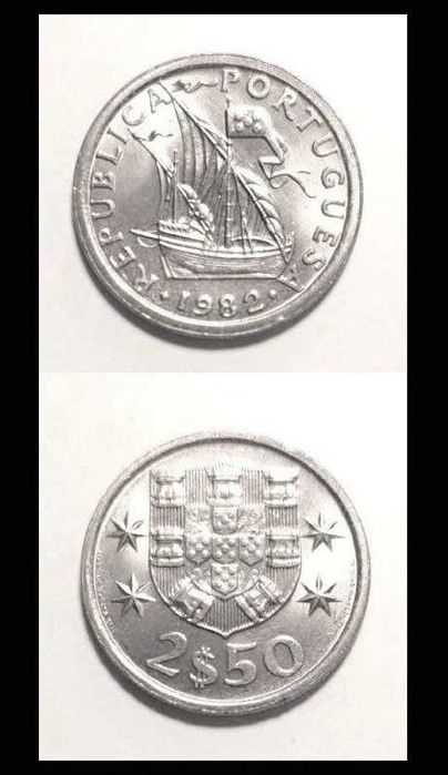 Moedas Portuguesas - 2$50 escudos (Caravela)