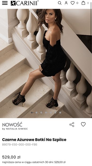 Czarne Ażurowe Botki Na Szpilce Nowe!!!