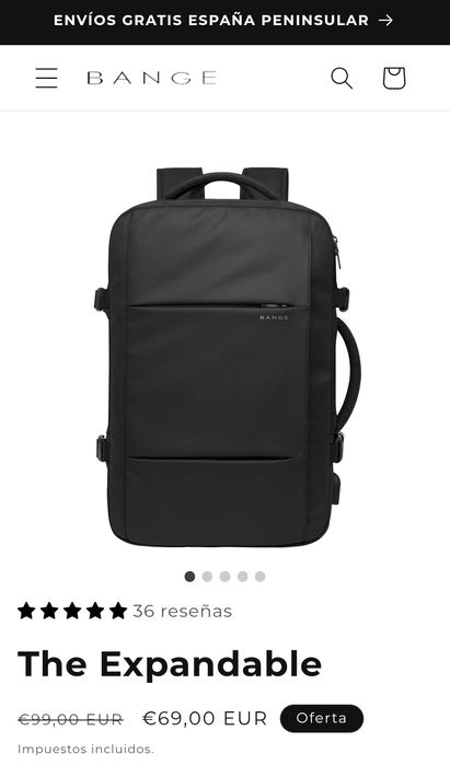 Mochila Bange Expandível - Modelo "The Expandable" (Como Nova)