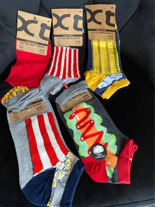 Męskie krótkie print kino popcorn cola