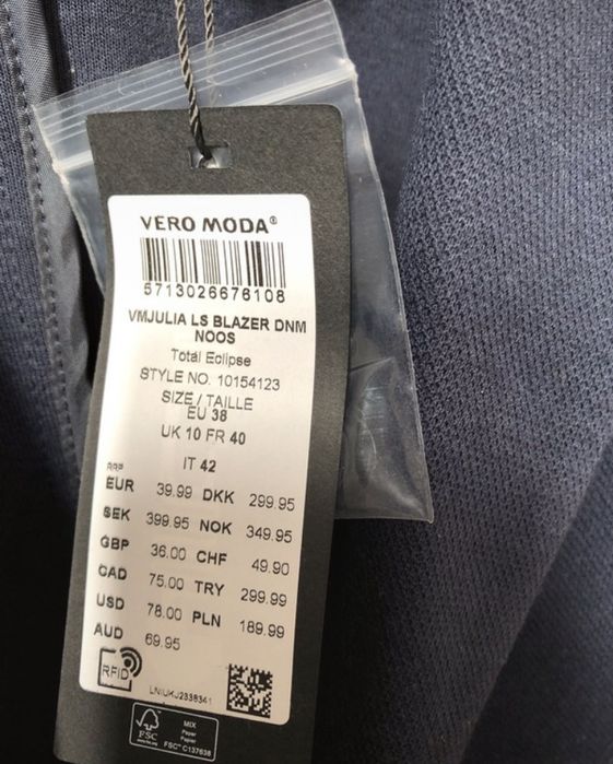 Damski żakiet w kolorze granatowym Nowy