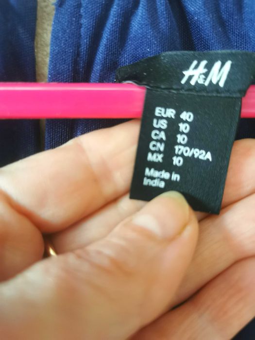 Платье H&M  шифон темно синее