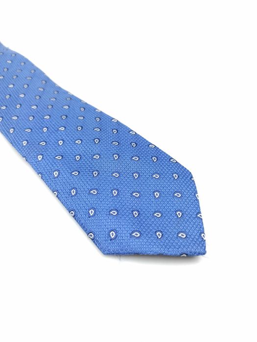 Massimo Dutti niebieski jedwabny krawat paisley zm130