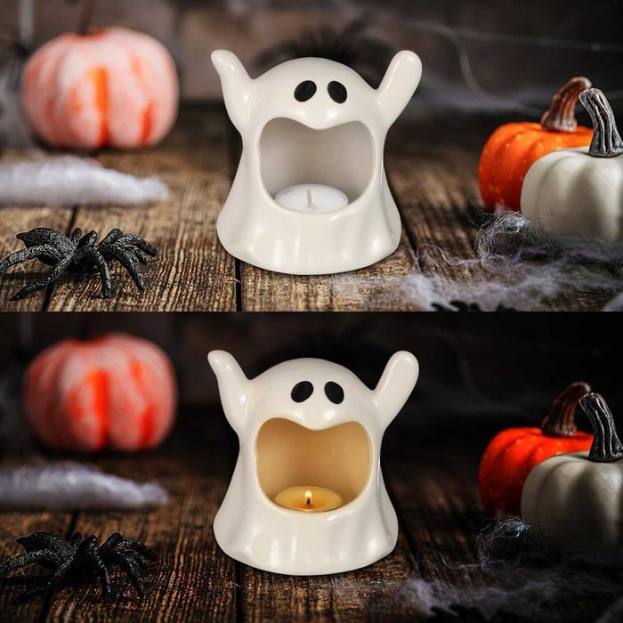Świecznik na tealight Ceramiczny Duszek 11 cm - Dekoracja Halloween
