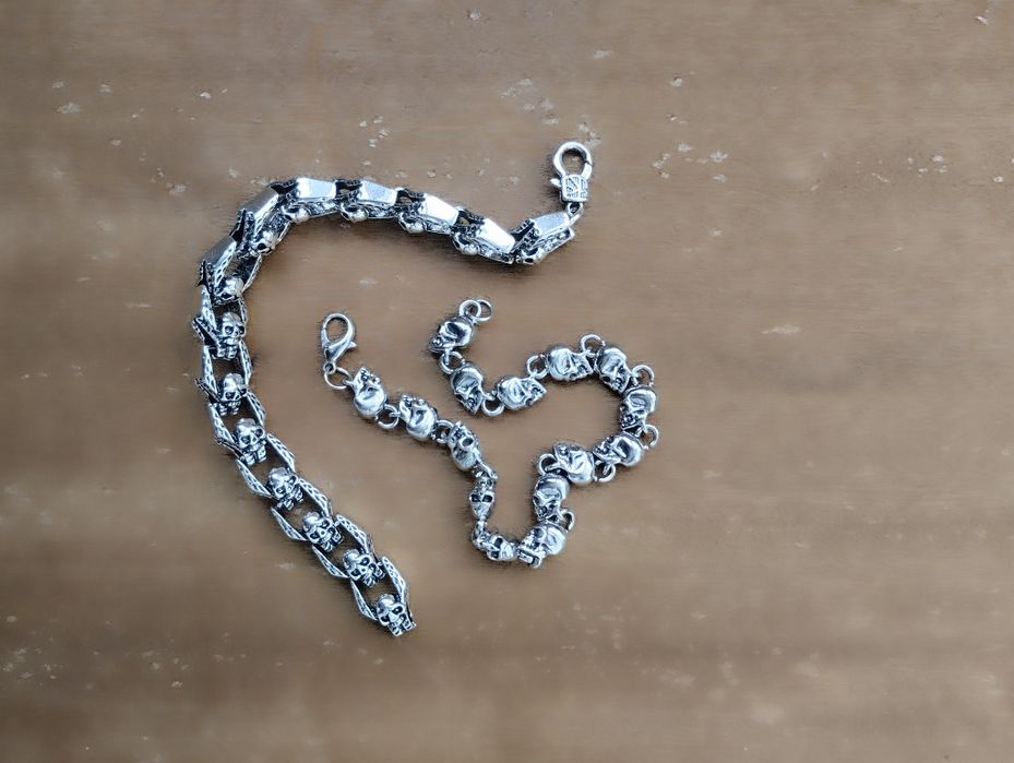 Браслет из черепов байкерские рокерские