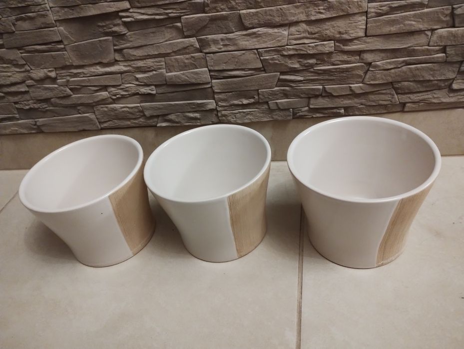 Doniczka ceramiczna 3 sztuki