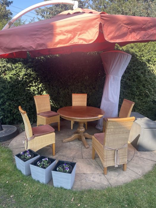 Krzesło Krzesła rattanowe drewno ogród zimowy