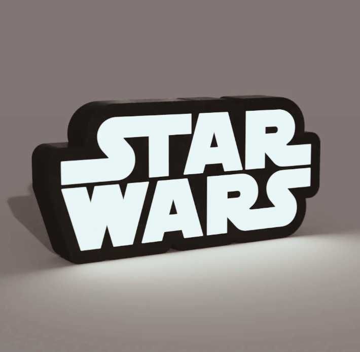 Luminária LED Star Wars Preto e Branco | Decoração Geek