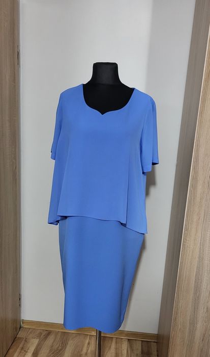 Elegancka sukienka damska, narzutka, plus size, 46