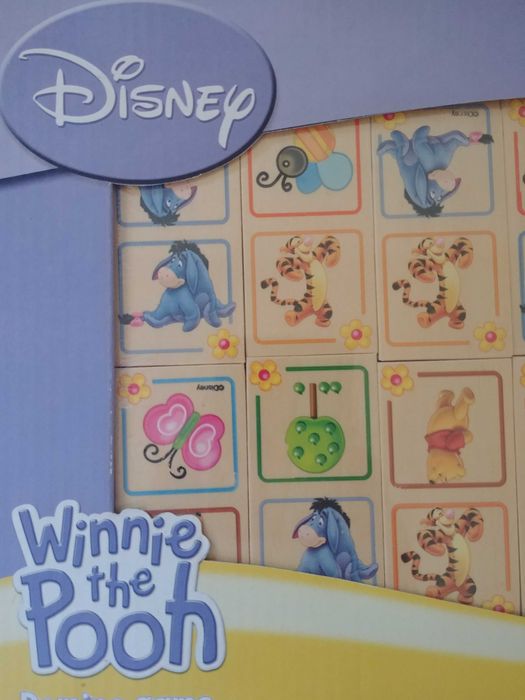 Domino drewniane Nowe Puchatek Tygrysek Disney Simba Urocze Nowe