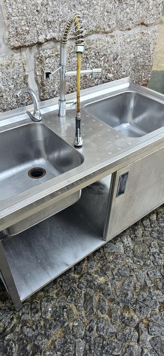 Banca inox. 2 pias fundas