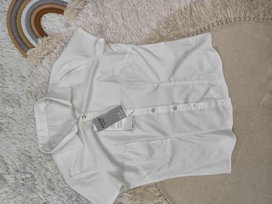 Nowa elegancka galowa koszula z krótkim rękawem  XS