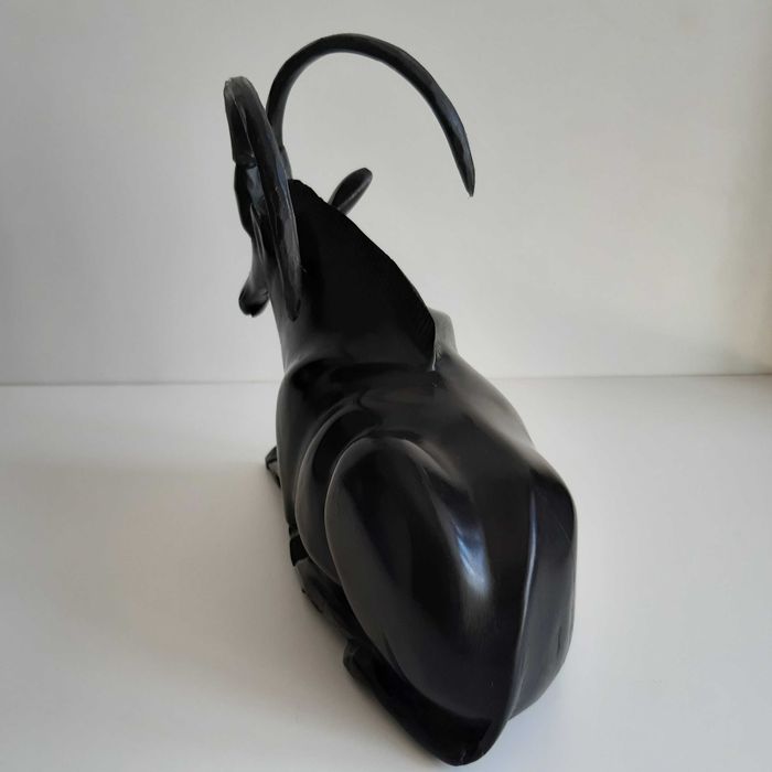 Escultura Madeira Arte Africana Angola Órix Negro