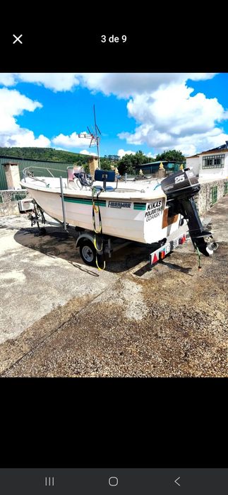 Conjunto barco fibramar com motor e atrelado matriculado