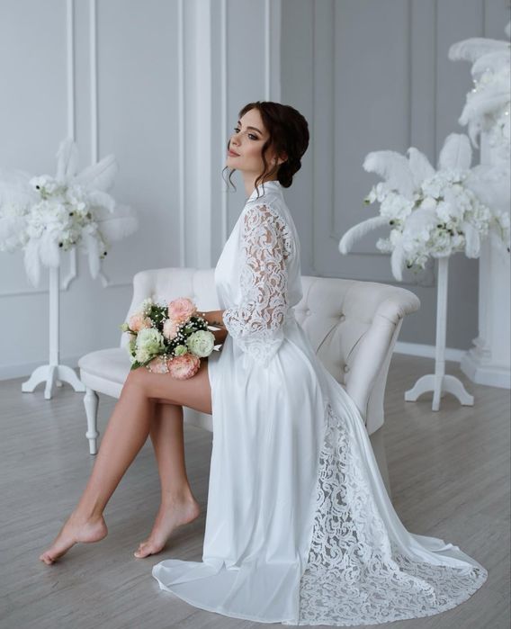 Шикарний пенюар+сорочка для ідеального ранку нареченої